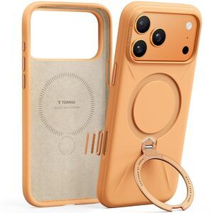 TORRAS Ostand Q3 Silicone Case for iPhone 17 Pro Max MagSafe 360 Spin Orange